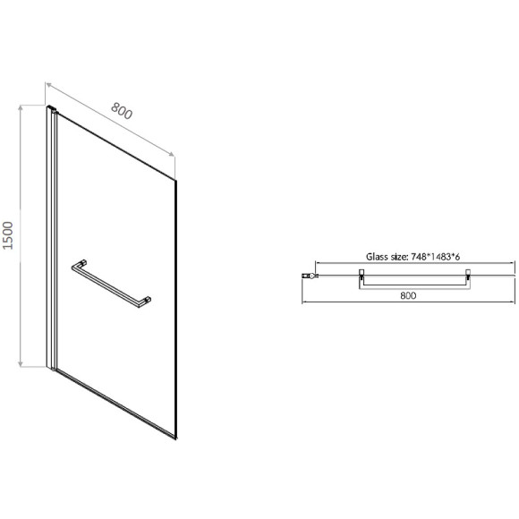 Шторка на ванну Allen Brau Priority 80 3.31022.BBA профиль Черный браш стекло прозрачное Шторка на ванну Allen Brau Priority 80 3.31022.BBA профиль Черный браш стекло прозрачное