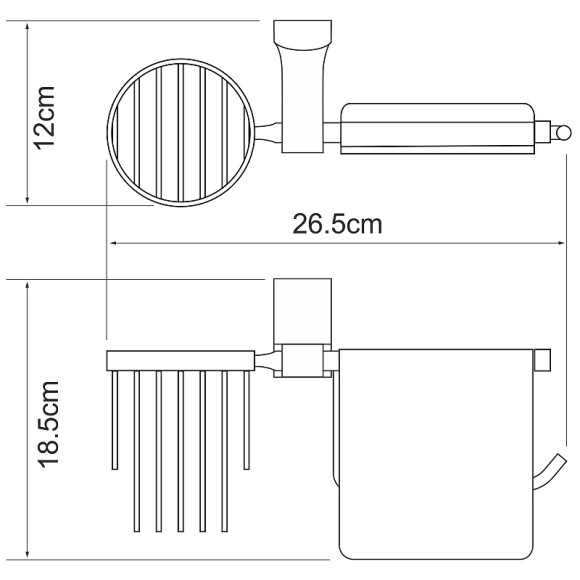 Держатель туалетной бумаги и освежителя воздуха WasserKRAFT Leine K-5059W с крышкой Хром