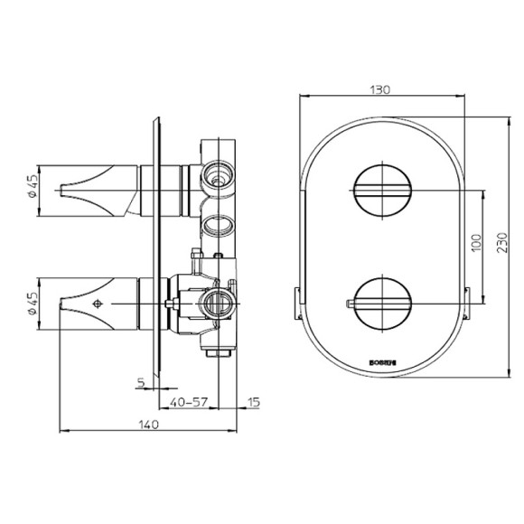 Смеситель для душа Bossini Apice Z00500.073 с термостатом Черный матовый Смеситель для душа Bossini Apice Z00500.073 с термостатом Черный матовый