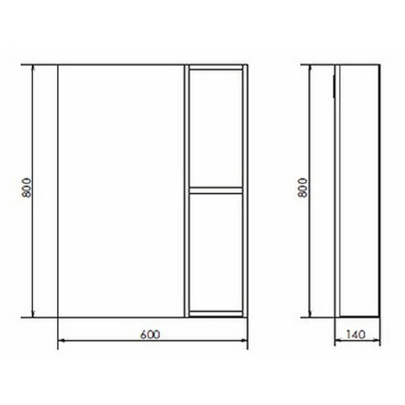 Зеркальный шкаф Comforty Прага 60 00004147599 Дуб белый