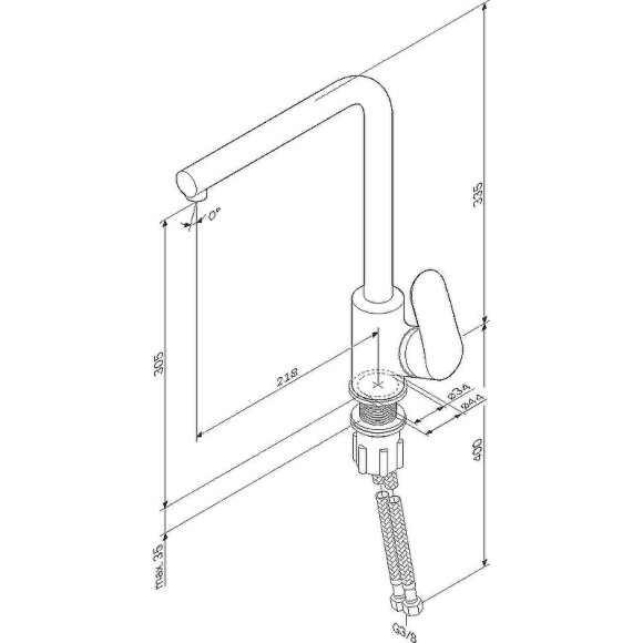 Смеситель для кухни AM.PM Like F8005022 Черный матовый