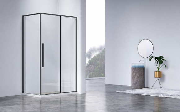 Душевой уголок Vincea Slim-N 110x80 VSR-4SN8011CLB профиль Черный стекло прозрачное