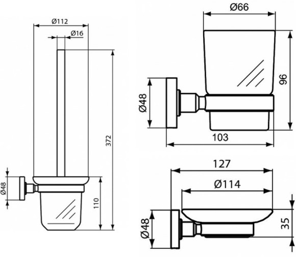 Набор аксессуаров для ванной Ideal Standard IOM A9245XG Черный шелк Набор аксессуаров для ванной Ideal Standard IOM A9245XG Черный шелк