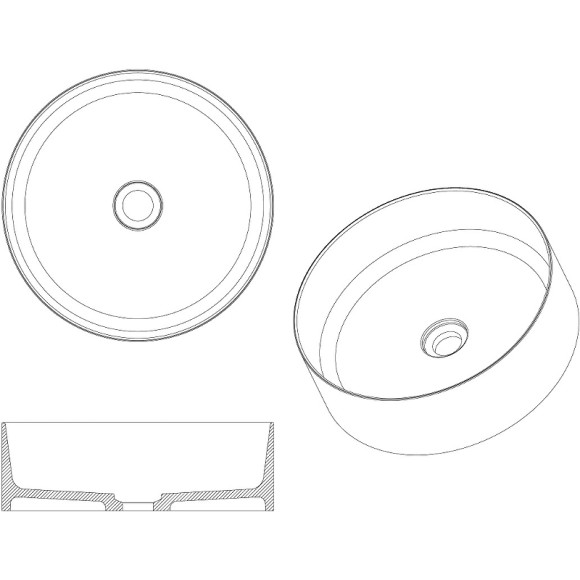 Раковина-чаша Boheme Corian 40 819-MW Белая матовая