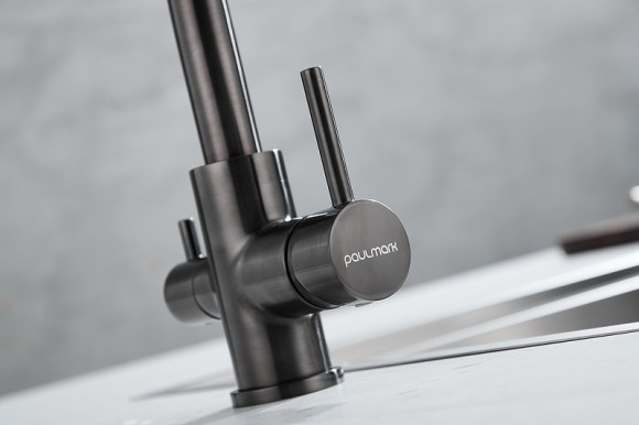 Смеситель для кухни Paulmark Essen Es213011-GM Вороненая сталь