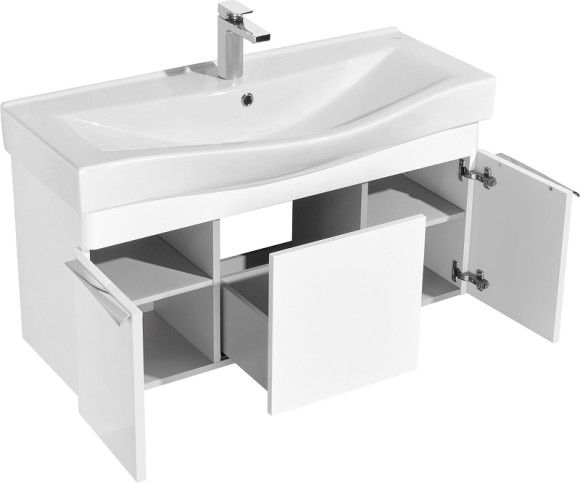 Тумба под раковину Aquaton Беверли 100 1A236701BV010 подвесная Белый глянец