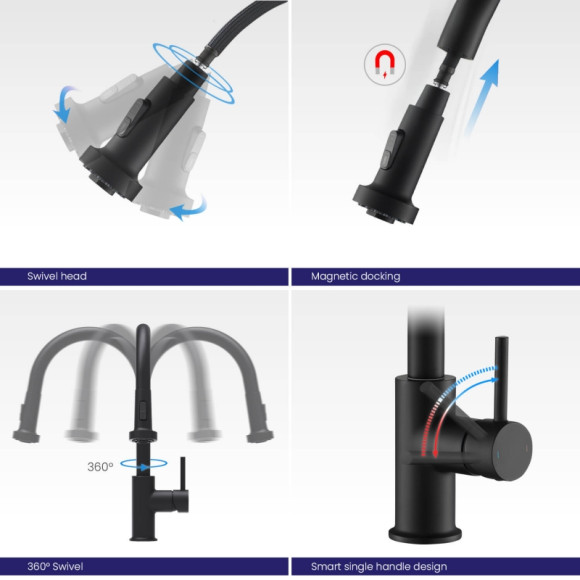 Смеситель для кухни Timo Saona 2316/03FL Черный Смеситель для кухни Timo Saona 2316/03FL Черный