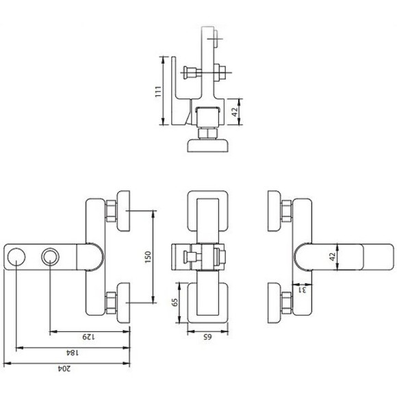 Смеситель для ванны Omnires Baretti BA7830BL Черный матовый Смеситель для ванны Omnires Baretti BA7830BL Черный матовый
