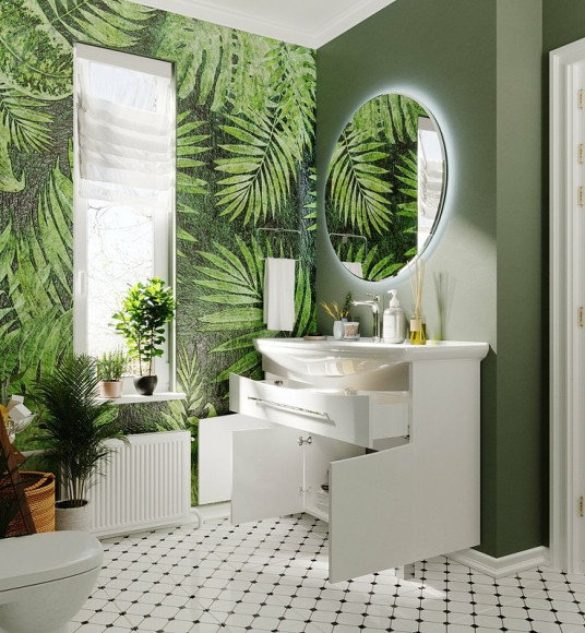 Тумба под раковину 1MarKa Lina New 105Н У94492 Белый глянец