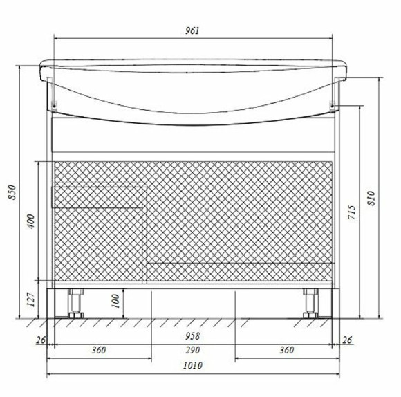 Тумба под раковину 1MarKa Lina New 105Н У94492 Белый глянец