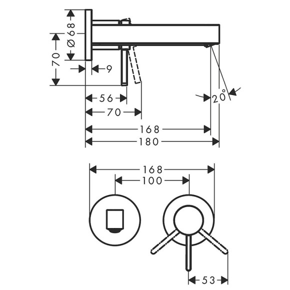Смеситель для раковины Hansgrohe Finoris 76051670 Черный матовый