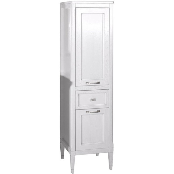 Шкаф пенал ASB-Woodline Гранда 40 11488 Белый с патиной Серебро