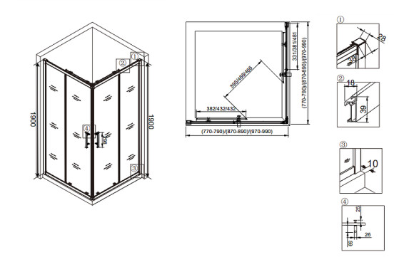 Душевой уголок Veconi Rovigo RV-29 90x90 RV29-90K-01-19C3 профиль Хром стекло прозрачное Душевой уголок Veconi Rovigo RV-29 90x90 RV29-90K-01-19C3 профиль Хром стекло прозрачное