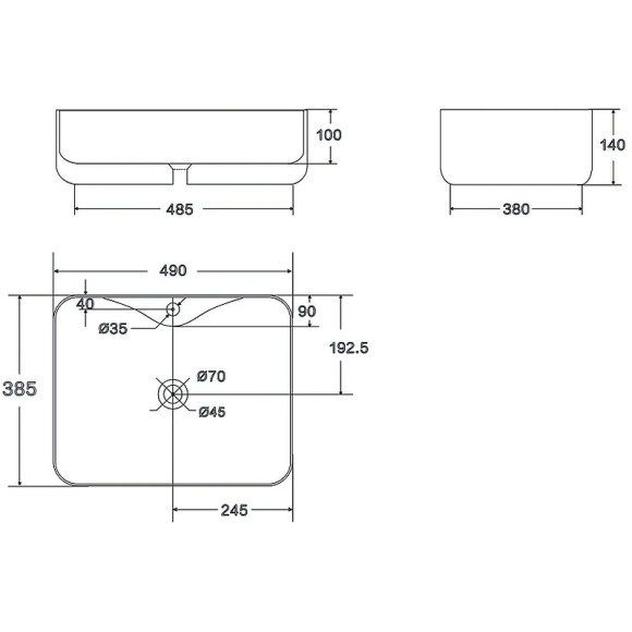 Раковина-чаша Point Аврора 49 PN43103WB Белая с чёрным Раковина-чаша Point Аврора 49 PN43103WB Белая с чёрным
