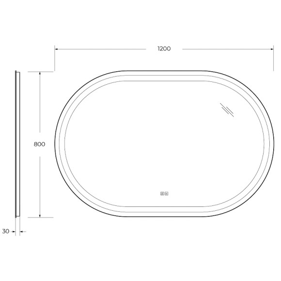 Зеркало Cezares Giubileo 120 CZR-SPC-GIUBILEO-1200-800-TCH-WARM с подсветкой с сенсорным выключателем и подогревом