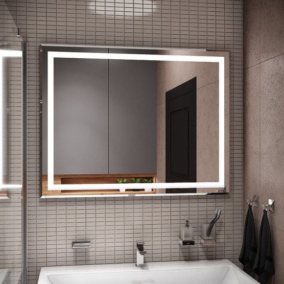 Зеркало Континент Торрес Люкс 700х500 ЗЛП1532 с подсветкой с механический выключателем