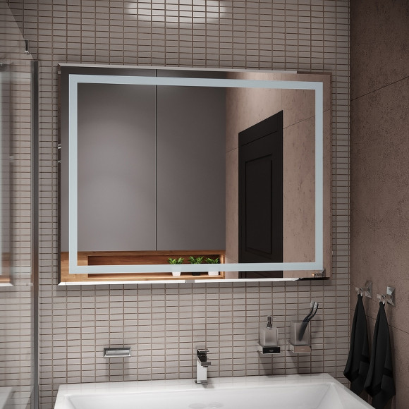 Зеркало Континент Торрес Люкс 700х500 ЗЛП1532 с подсветкой с механический выключателем