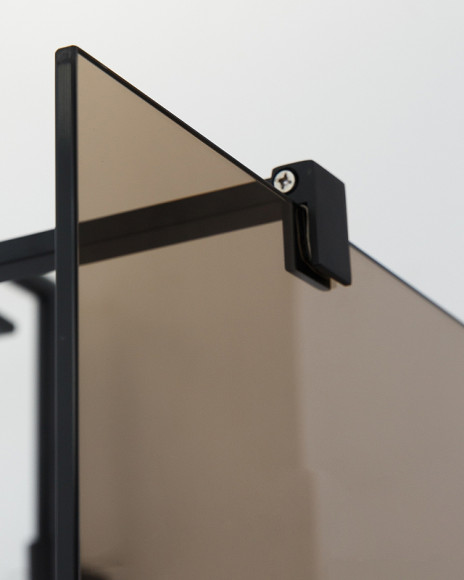 Душевая перегородка Cezares Liberta 80 LIBERTA-L-2-80-120-BR-NERO профиль Черный матовый стекло бронзовое