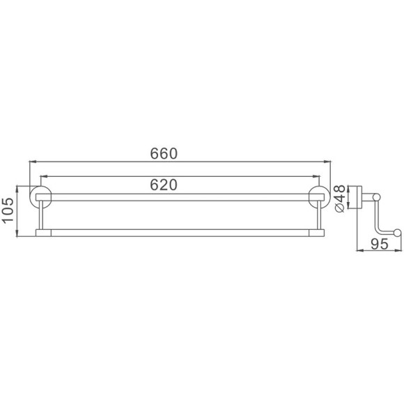 Полотенцедержатель Haiba HB1709 двойной Хром Полотенцедержатель Haiba HB1709 двойной Хром