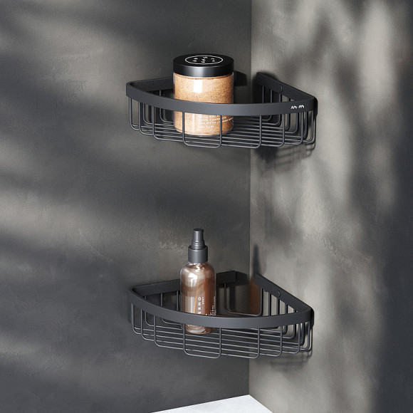 Комплект душевого уголка с душевой системой и аксессуарами AM.PM Gem 90x90 WK90EN профиль Черный матовый стекло прозрачное Комплект душевого уголка с душевой системой и аксессуарами AM.PM Gem 90x90 WK90EN профиль Черный матовый стекло прозрачное