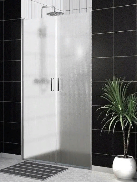 Душевая дверь BelBagno Uno 60 UNO-B-2-60-P-Cr профиль Хром стекло рифленое