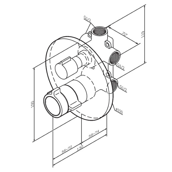 Смеситель для душа AM.PM X-Joy F85A95600 с термостатом Хром