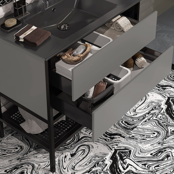 Тумба под раковину Opadiris Треви 90 00-00003872 Серая матовая Тумба под раковину Opadiris Треви 90 00-00003872 Серая матовая