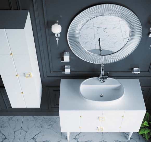 Тумба под раковину Boheme Armadi Art Vallessi Avangarde Piazza 100 841-100-WCR подвесная Белая Хром