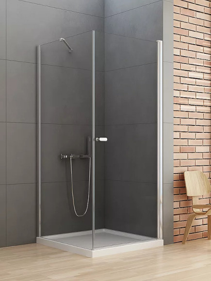 Душевой уголок New Trendy New Soleo Chrome 80х120 D-0140A/D-0151B профиль Хром стекло прозрачное Душевой уголок New Trendy New Soleo Chrome 80х120 D-0140A/D-0151B профиль Хром стекло прозрачное