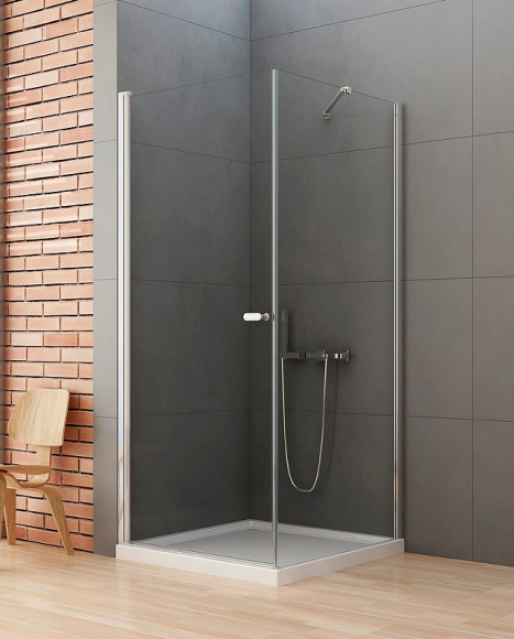 Душевой уголок New Trendy New Soleo Chrome 80х120 D-0140A/D-0151B профиль Хром стекло прозрачное Душевой уголок New Trendy New Soleo Chrome 80х120 D-0140A/D-0151B профиль Хром стекло прозрачное