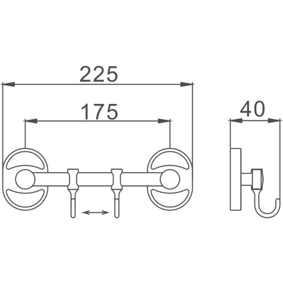 Вешалка для полотенец Haiba HB1915-2 Хром