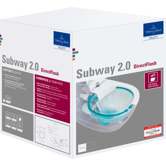 Унитаз Villeroy&Boch Subway 2.0 5614R201 подвесной с сиденьем Микролифт Унитаз Villeroy&Boch Subway 2.0 5614R201 подвесной с сиденьем Микролифт