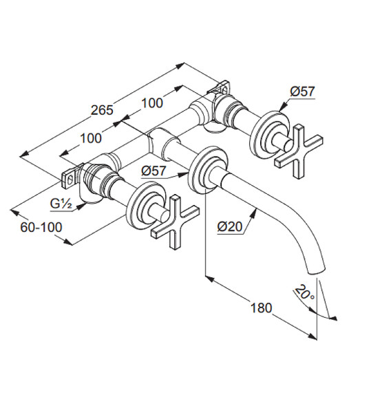 Смеситель для раковины Kludi Nova Fonte 201440520 Хром Смеситель для раковины Kludi Nova Fonte 201440520 Хром