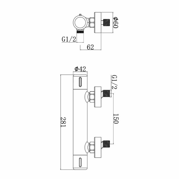 Смеситель для душа Agger Thermo A2450000 Хром глянцевый Смеситель для душа Agger Thermo A2450000 Хром глянцевый