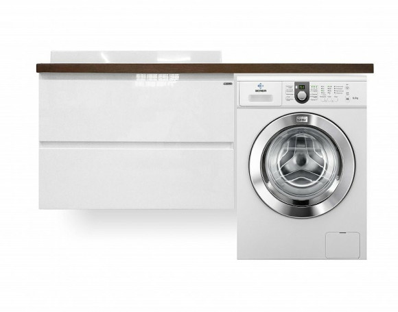 Тумба с раковиной Эстет Malibu Luxe 155 L ФР-00007116 подвесная Белая Темное дерево