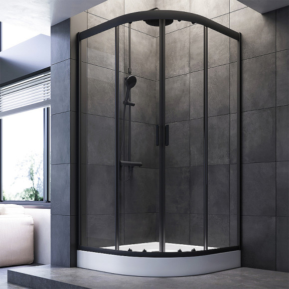 Душевой уголок AM.PM Gem 100х100 W90G-401-100BT профиль Черный матовый стекло прозрачное Душевой уголок AM.PM Gem 100х100 W90G-401-100BT профиль Черный матовый стекло прозрачное