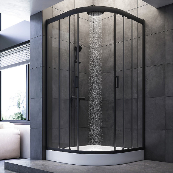 Душевой уголок AM.PM Gem 100х100 W90G-401-100BT профиль Черный матовый стекло прозрачное Душевой уголок AM.PM Gem 100х100 W90G-401-100BT профиль Черный матовый стекло прозрачное