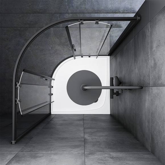 Душевой уголок AM.PM Gem 100х100 W90G-401-100BT профиль Черный матовый стекло прозрачное Душевой уголок AM.PM Gem 100х100 W90G-401-100BT профиль Черный матовый стекло прозрачное