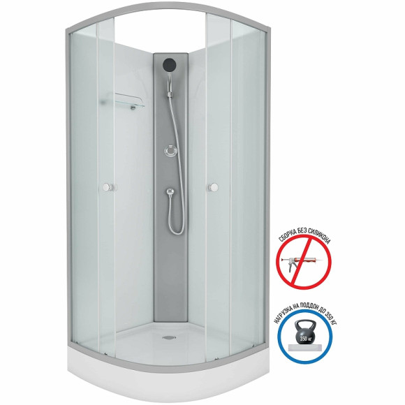 Душевая кабина Niagara Eco 90x90 E90/13/MT/BK без гидромассажа