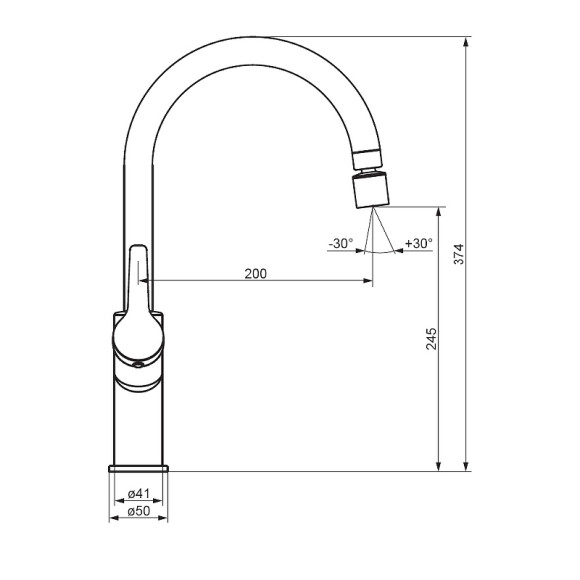 Смеситель для кухни Damixa Eclipse 310722300 Черный матовый