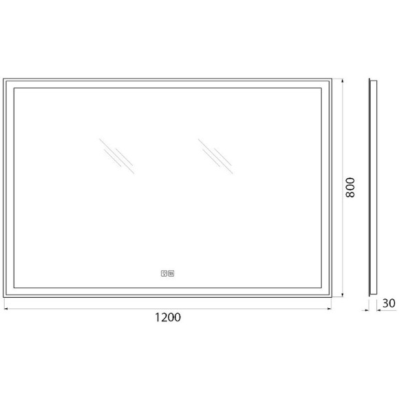 Зеркало BelBagno SPC-GRT-1200-800-LED-TCH-WARM с подсветкой с подогревом с сенсорным выключателем
