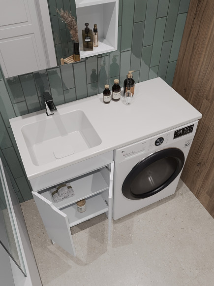 Тумба с раковиной Orange Sistema 110 L STD-110TUW+RAL Белая Тумба с раковиной Orange Sistema 110 L STD-110TUW+RAL Белая