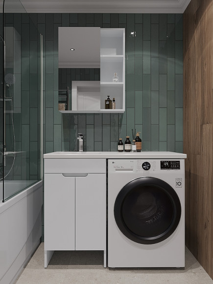 Тумба с раковиной Orange Sistema 110 L STD-110TUW+RAL Белая Тумба с раковиной Orange Sistema 110 L STD-110TUW+RAL Белая