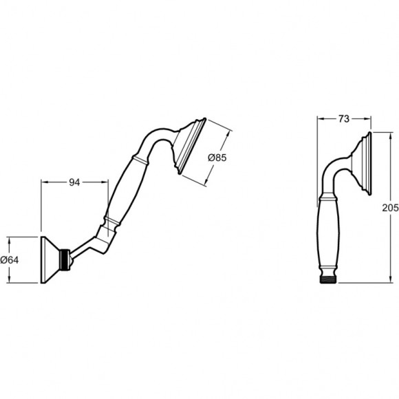 Душевой гарнитур Jacob Delafon Louise E24365-CP Хром Душевой гарнитур Jacob Delafon Louise E24365-CP Хром