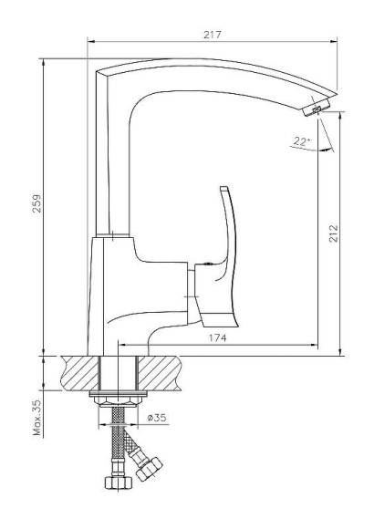 Смеситель для кухни Haiba HB4070 Хром Смеситель для кухни Haiba HB4070 Хром