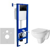 Комплект унитаза Damixa Jupiter DX77C1738SC с инсталляцией Berges Atom 410 040332 с сиденьем Микролифт и Черной матовой клавишей смыва Комплект унитаза Damixa Jupiter DX77C1738SC с инсталляцией Berges Atom 410 040332 с сиденьем Микролифт и Черной матовой клавишей смыва