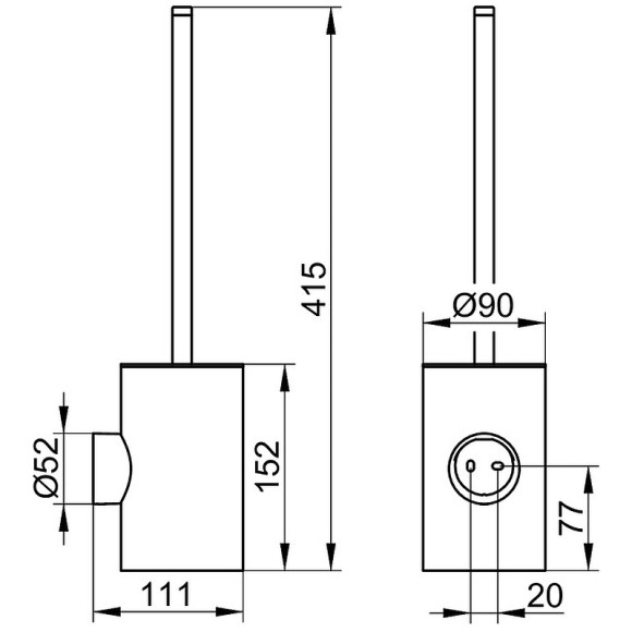 Ершик для унитаза Keuco Collection Reva 12864 379000 Черный матовый