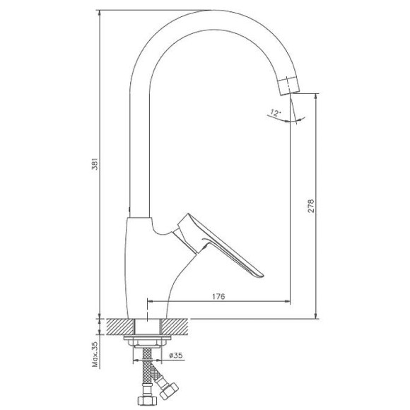 Смеситель для кухни Haiba HB70198 Хром
