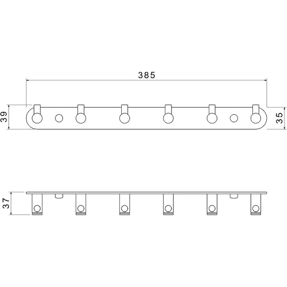 Вешалка для полотенец Aquatek Европа AQ4124MB Черная матовая