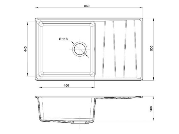 Кухонная мойка GranFest Level GF-LV-860L Песочная Кухонная мойка GranFest Level GF-LV-860L Песочная